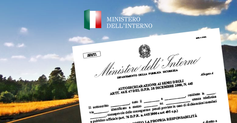 Autocertificazione spostamenti