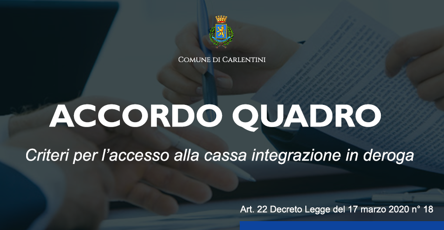 Accordo quadro: criteri per l’accesso alla cassa integrazione in deroga