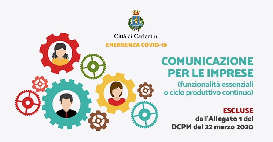 Attività funzionalità essenziali escluse dal DPCM 22 marzo 2020: Comunicazione