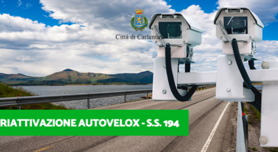 Avviso agli automobilisti: riattivazione servizio di rilevazione automatica della velocità sulla S.S. 194