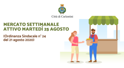 Mercato settimanale: attivo martedì 25 agosto 2020