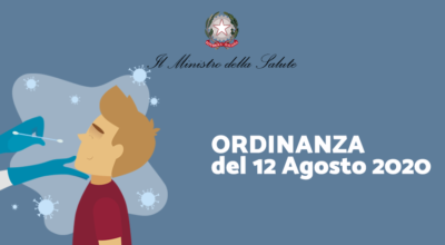 Ministero della Salute: Ordinanza del 12 Agosto 2020