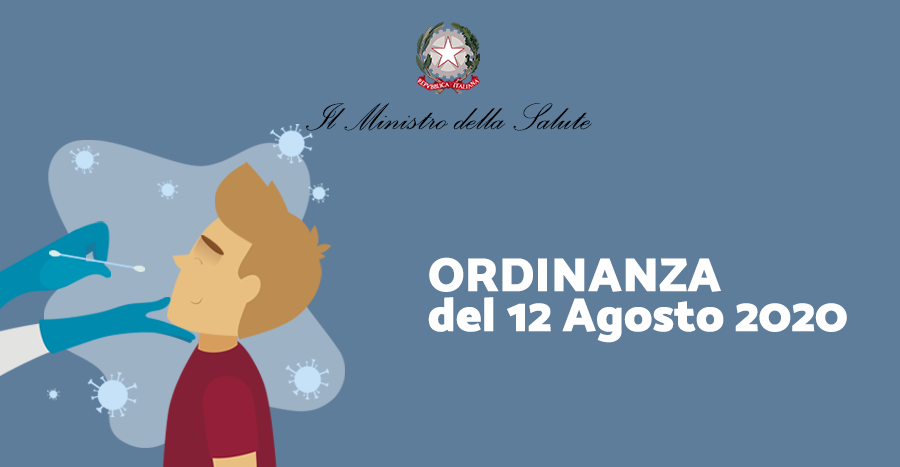 Ministero della Salute: Ordinanza del 12 Agosto 2020