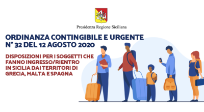 Presidenza della Regione: Ordinanza contingibile e urgente n° 32 del 12 agosto 2020