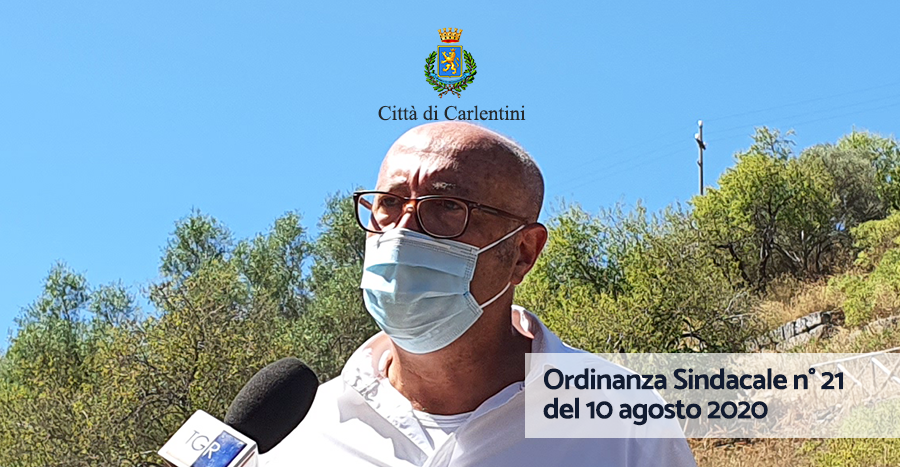 Ordinanza Sindacale n° 21 del 10 agosto 2020