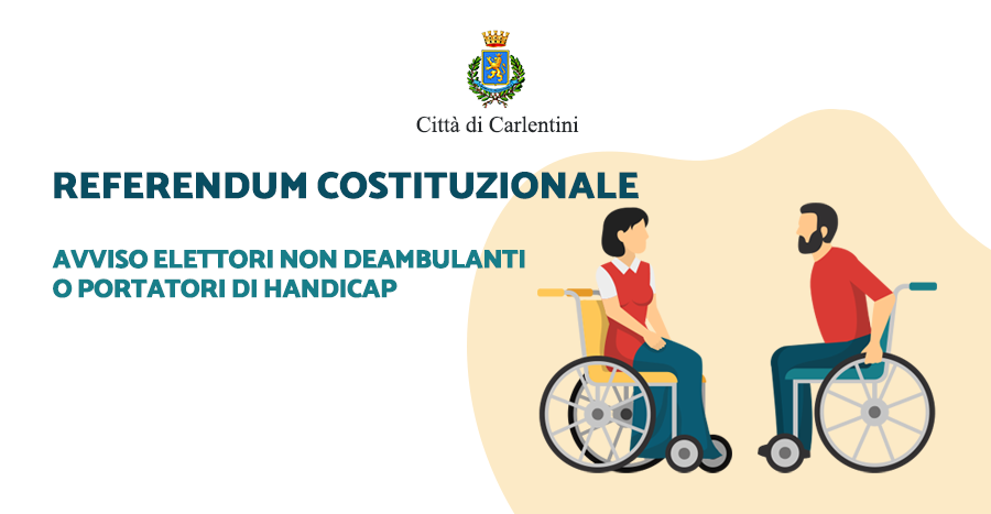 Referendum Costituzionale: avviso agli elettori non deambulanti