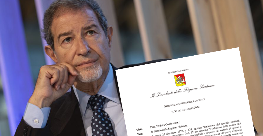 Presidenza della Regione: Ordinanza contingibile e urgente n° 30 del 31 luglio 2020