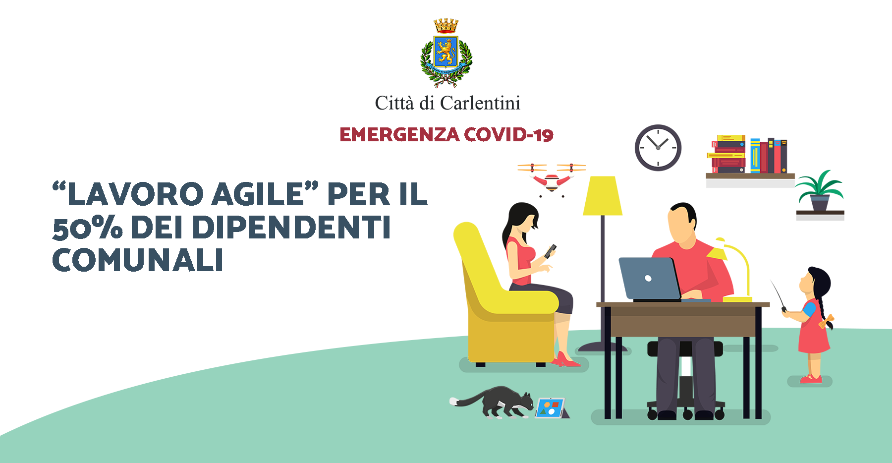 “Lavoro agile” per il 50% del personale comunale e disposizioni accesso dell’utenza nei locali comunali