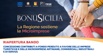 Bonus Sicilia: riapertura bando concessione contributi a fondo perduto alle imprese