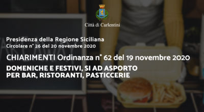 Circolare n° 26 del 20 novembre 2020 della Presidenza della Regione: Chiarimenti Ordinanza n° 62 del 19 novembre 2020