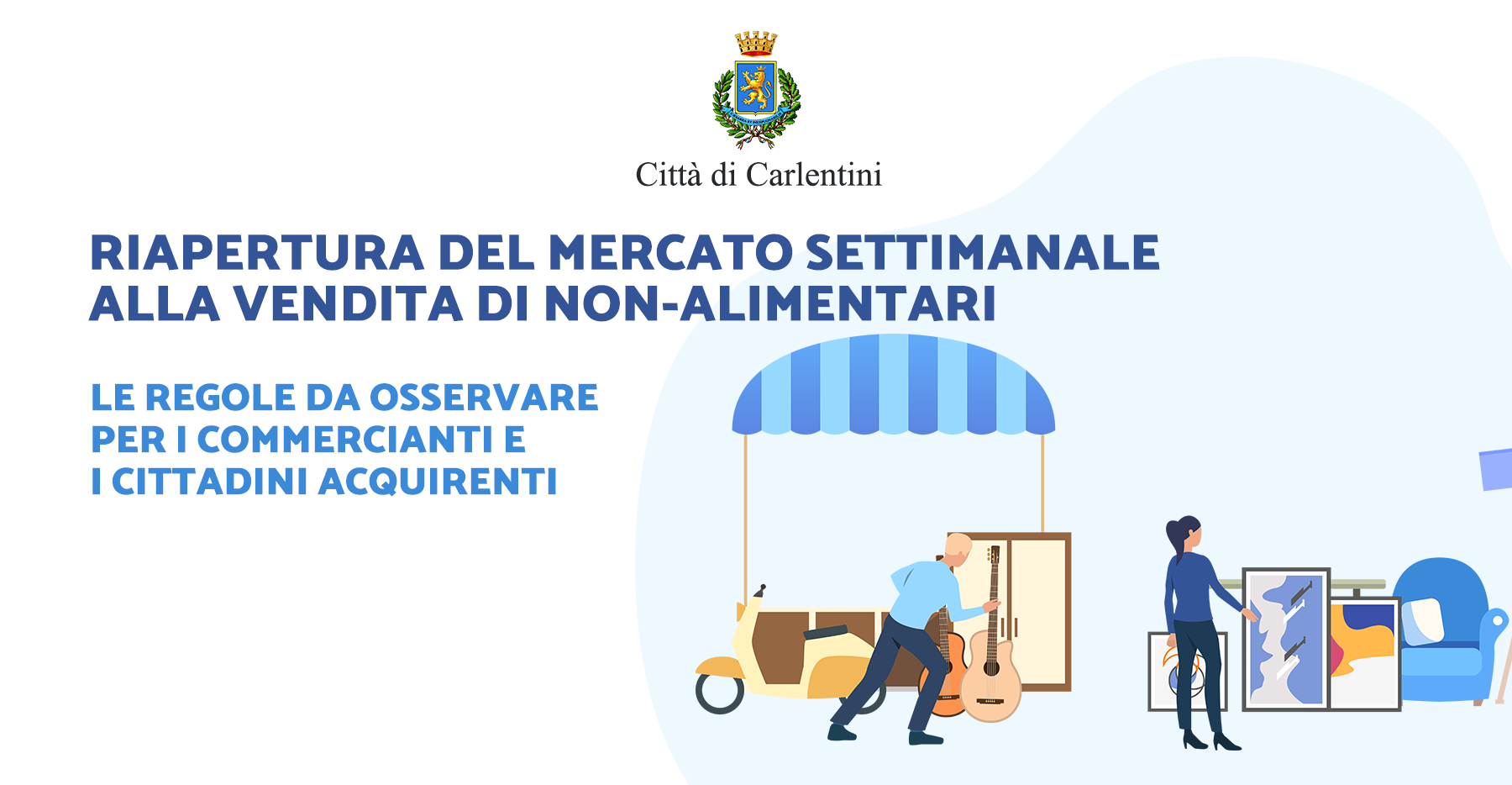 Mercato settimanale: riapertura alla vendita di non-alimentari