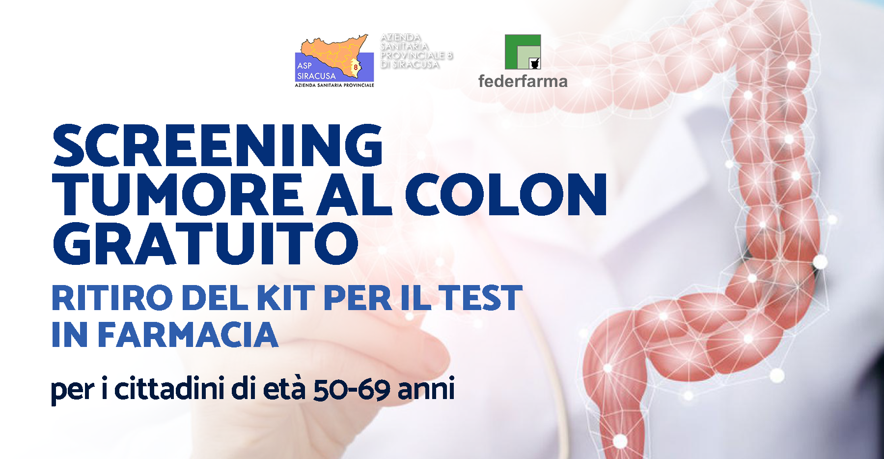 Tumore al colon: screening gratuito per cittadini con età tra 50-69 anni