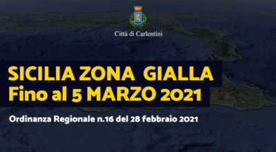 Sicilia “Zona Gialla” fino al 5 marzo 2021: Ordinanza Regionale n° 16 del 28 febbraio 2021