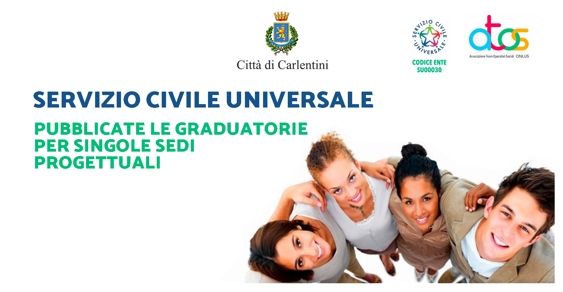 Servizio Civile Universale: pubblicate le graduatorie per singole sedi progettuali