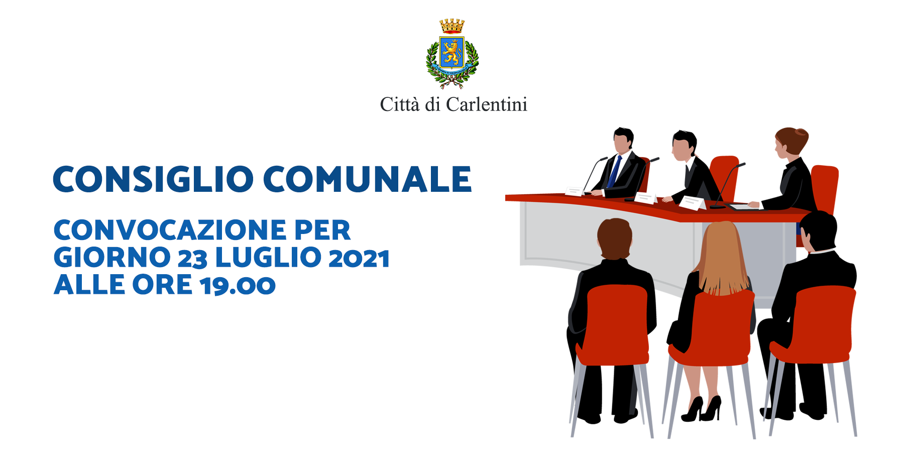 Consiglio Comunale: convocazione per venerdì 23 luglio, ore 19.00