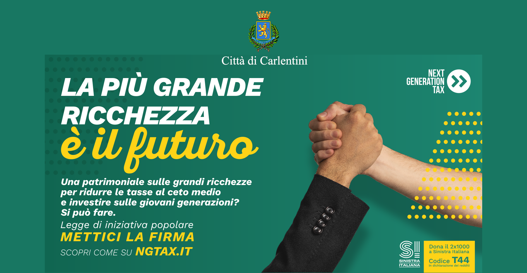 Istituzione imposta ordinaria sostitutiva sui grandi patrimoni: Raccolta firme proposta di legge di iniziativa popolare