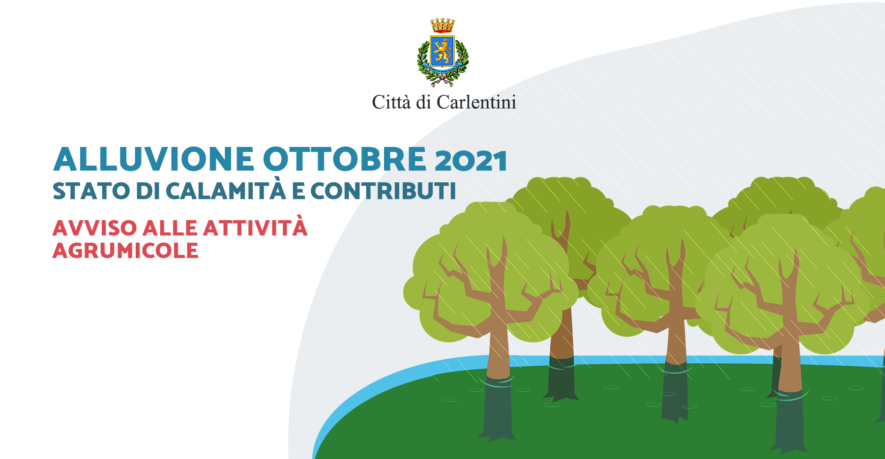 Alluvione ottobre 2021: stato di calamità e contributi alle attività agrumicole