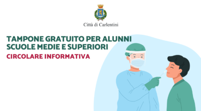 Test antigenici rapidi gratuiti per alunni scuole secondarie di primo e di secondo grado “contatti di caso”.