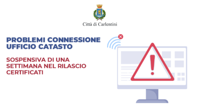 Problemi connessione Ufficio catasto: sospensiva di una settimana nel rilascio certificati