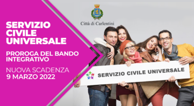 Servizio Civile Universale: proroga del bando integrativo. Nuova scadenza il 9 marzo 2022.