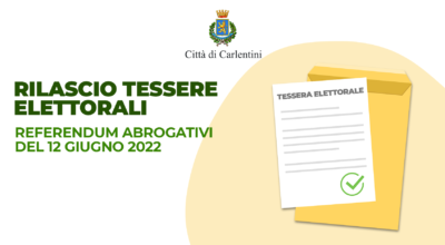 Referendum abrogativi di domenica 12 giugno: rilascio tessere elettorali