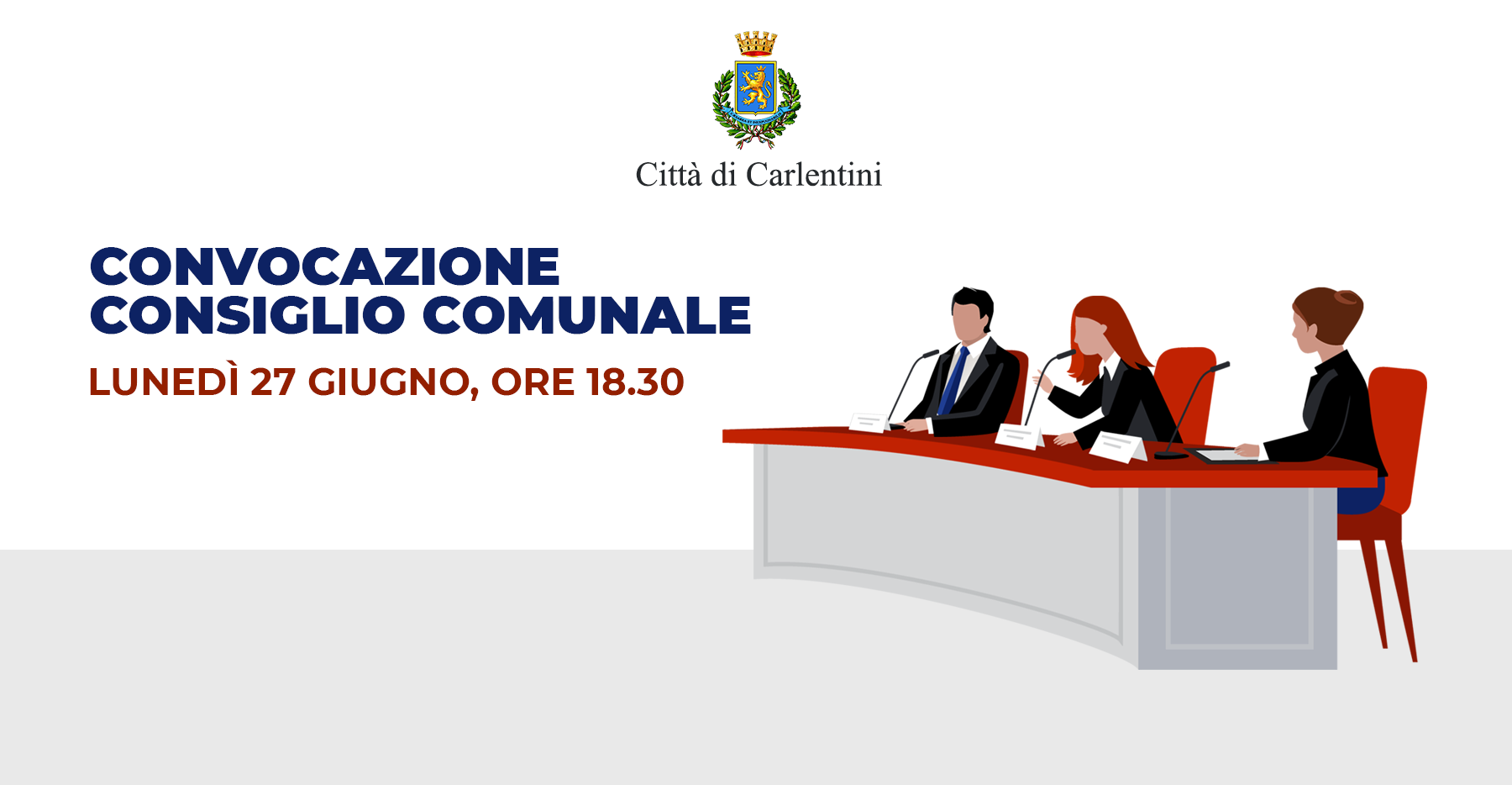 Consiglio Comunale: convocazione per lunedì 27 giugno, ore 18.30