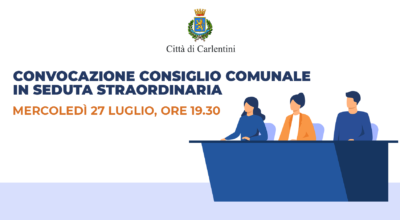 Consiglio Comunale: convocazione straordinaria per mercoledì 27 luglio, ore 19.30