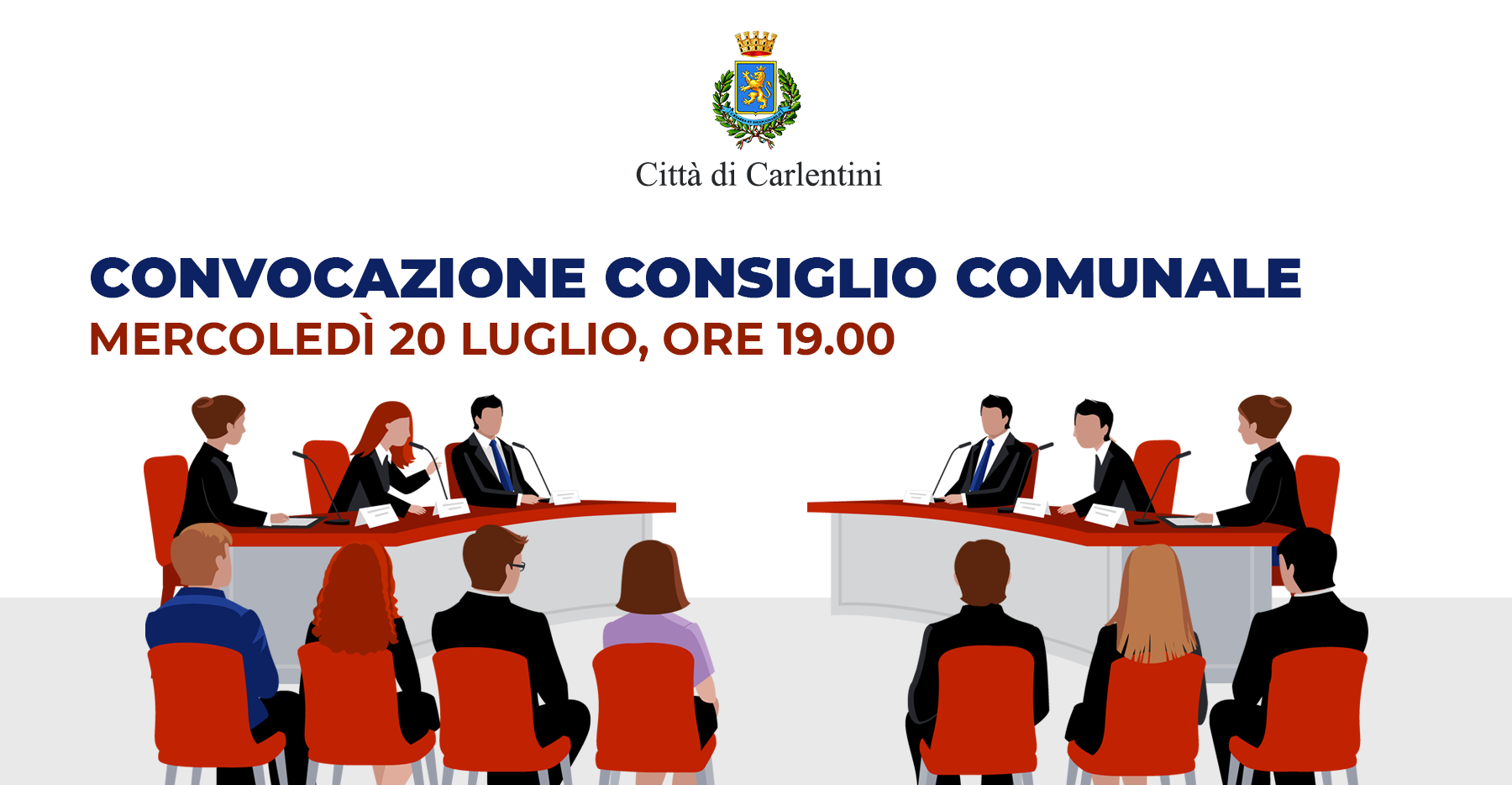 Consiglio Comunale: convocazione per mercoledì 20 luglio, ore 19.00