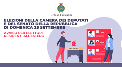 Elezioni Politiche del 25 settembre 2022: avviso per gli elettori residenti all’estero