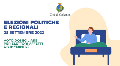 Elezioni Politiche e Regionali del 25 settembre 2022: voto domiciliare per elettori affetti da infermità