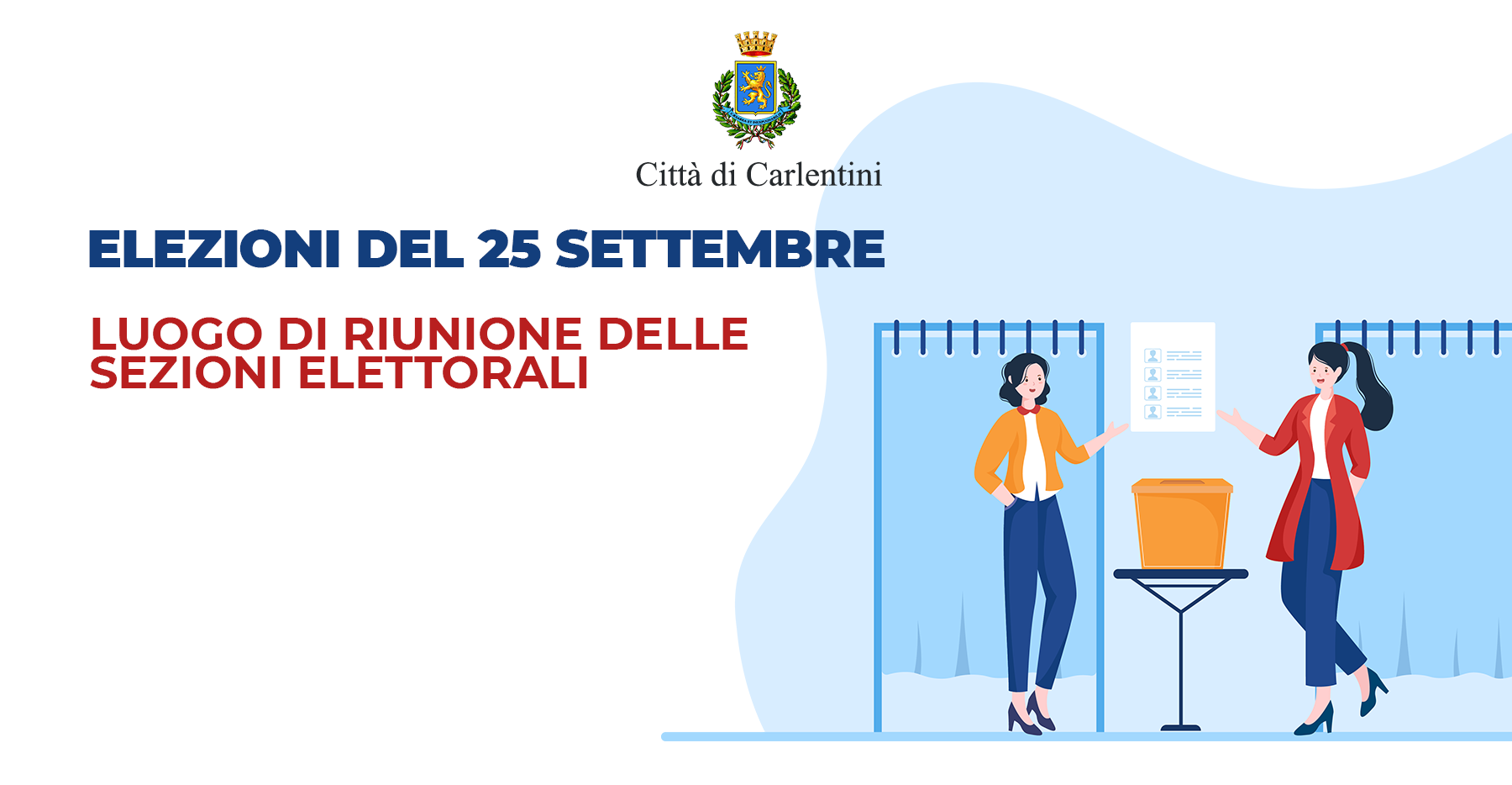 Elezioni Nazionali e Regionali del 25 settembre: luogo di riunione delle sezioni elettorali