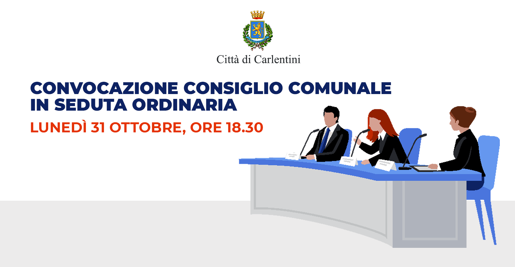 Consiglio Comunale: convocazione per lunedì 31 ottobre, ore 18.30