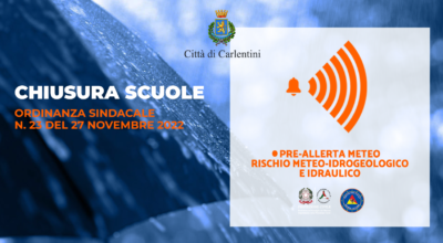 Allerta meteo: scuole chiuse con Ordinanza Sindacale n. 23 del 27 novembre 2022