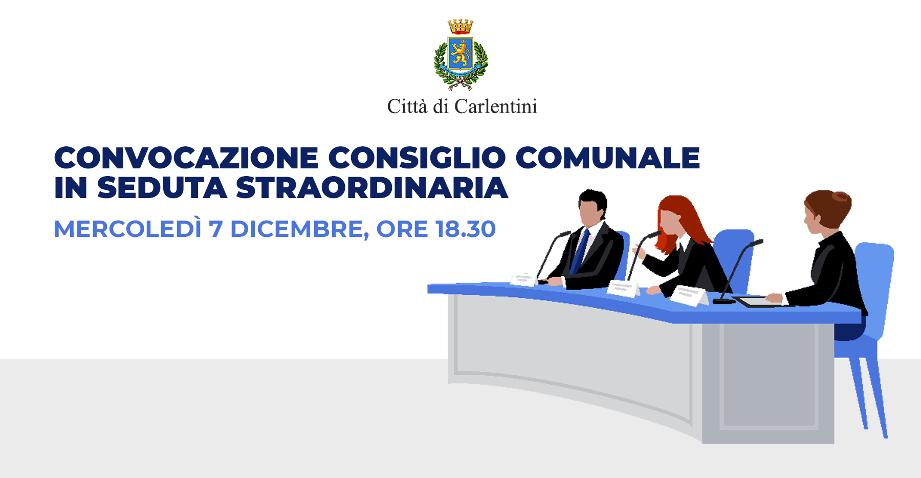 Consiglio Comunale: convocazione per mercoledì 7 dicembre, ore 18.30