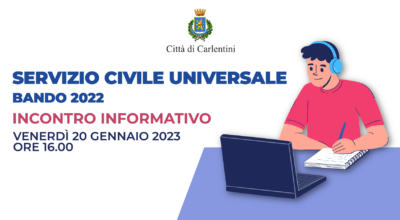 Servizio Civile Universale: incontro informativo, venerdì 20 gennaio 2023.