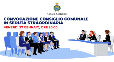 Consiglio Comunale: convocazione in seduta straordinaria per domani, venerdì 27 gennaio, ore 20.00