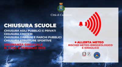 Allerta meteo: scuole e luoghi pubblici chiusi con Ordinanza Sindacale n. 3 del 8 febbraio 2023