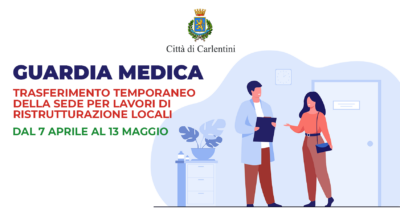 Guardia Medica: trasferimento temporaneo della sede per ristrutturazione locali