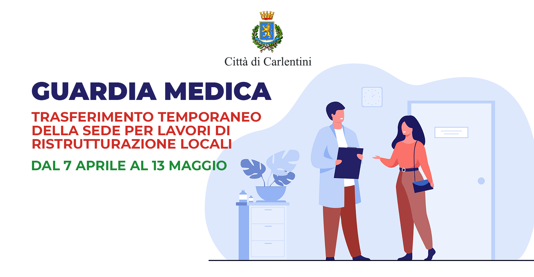 Guardia Medica: trasferimento temporaneo della sede per ristrutturazione locali