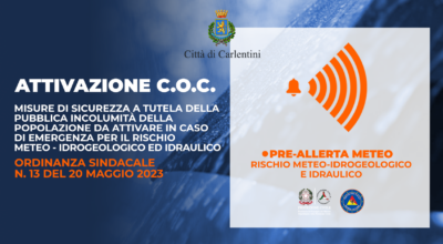 Condi-meteo avverse: attivazione del Centro Operativo Comunale di Protezione Civile