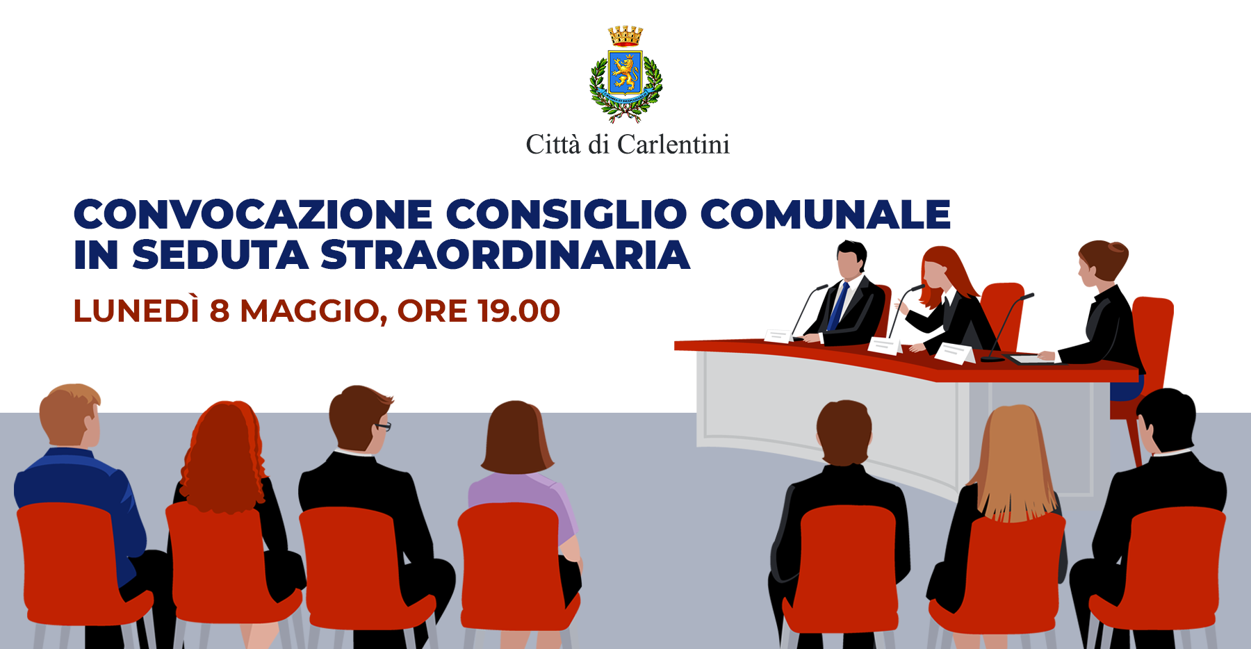 Consiglio Comunale: convocazione in seduta straordinaria per lunedì 8 maggio 2023