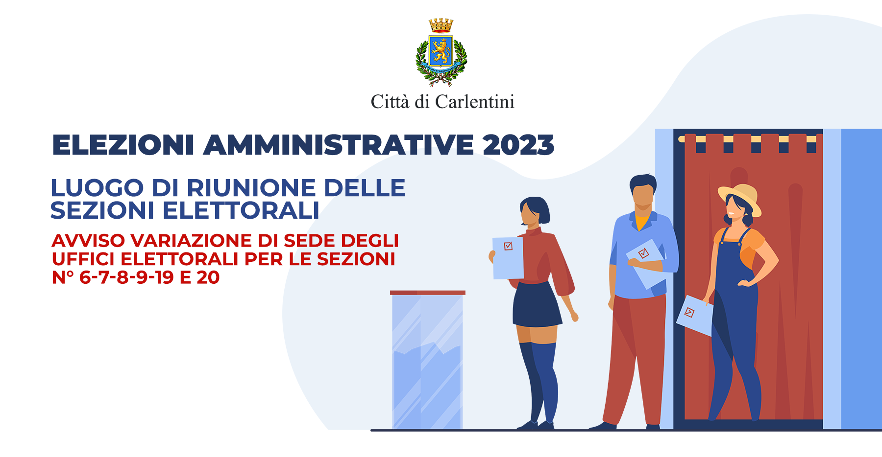 Elezioni amministrative 2023: Luogo di riunione delle sezioni elettorali