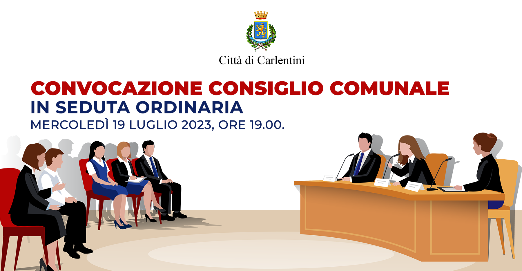 Convocazione Consiglio Comunale: mercoledì 19 luglio, ore 19