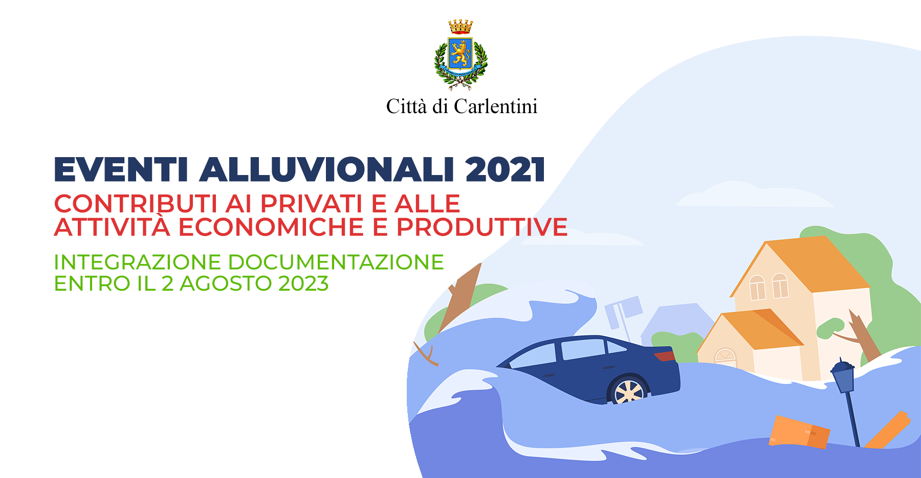 Eventi calamitosi di ottobre e novembre 2021: integrazione documentazione per contributi ai privati e alle attività economiche e produttive