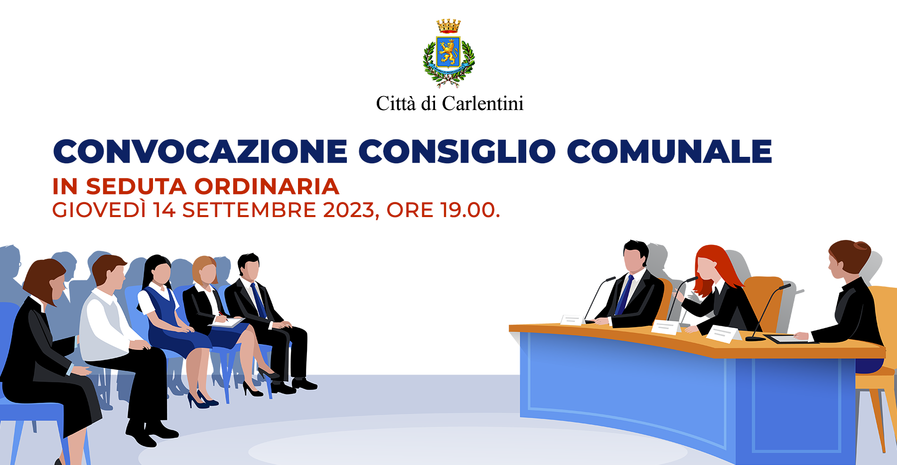 Convocazione Consiglio Comunale: giovedì 14 settembre, ore 19