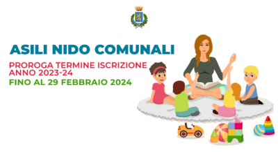 Asili nido comunali: proroga termine iscrizione per l’anno 2023-24 fino al 29 febbraio