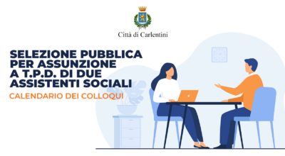 Selezione pubblica per assunzione a T.P.D. di due assistenti sociali: calendario dei colloqui