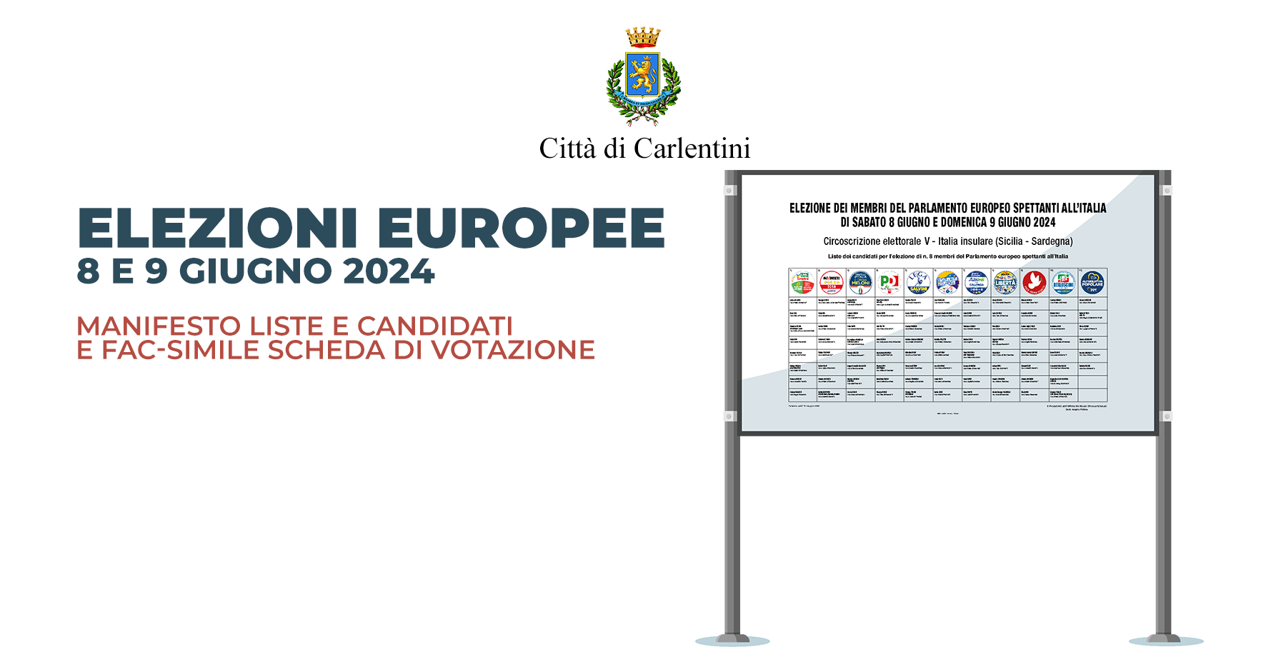 Elezioni europee 2024: manifesto liste e fac-simile scheda di votazione