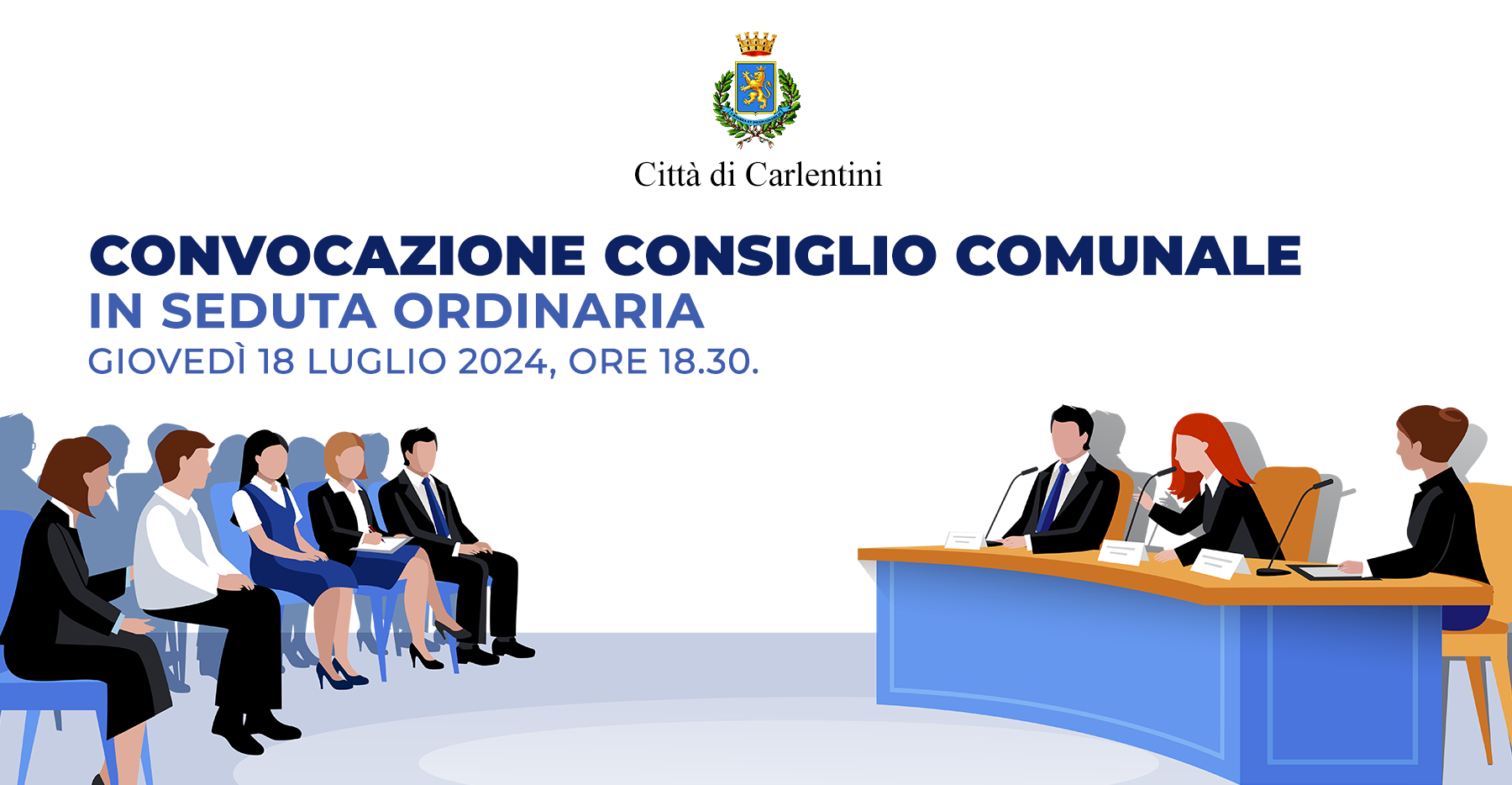 Consiglio Comunale: convocazione per giovedì 18 luglio, ore 18.30