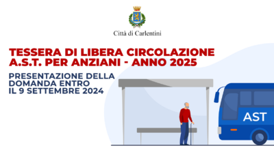 Tessera di libera circolazione A.S.T. per anziani – Anno 2025: domanda entro il 9 settembre 2024